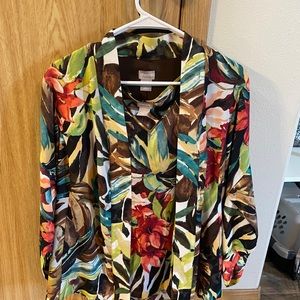 Chico size 2 three piece tropical outfit